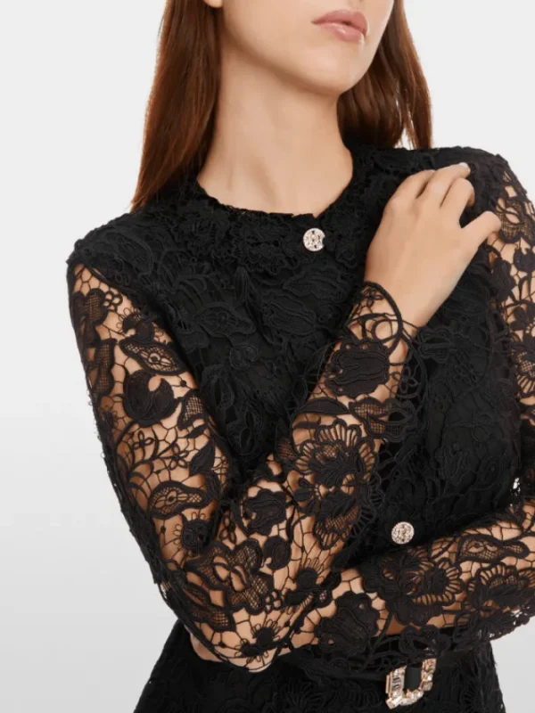 Marc Cain Glam Dresses | Party Wear^Guipure Lace Dress In Black XG 21.11 W12 COL 900