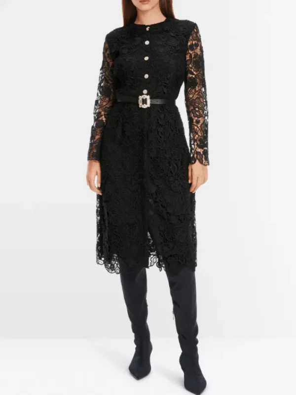 Marc Cain Glam Dresses | Party Wear^Guipure Lace Dress In Black XG 21.11 W12 COL 900