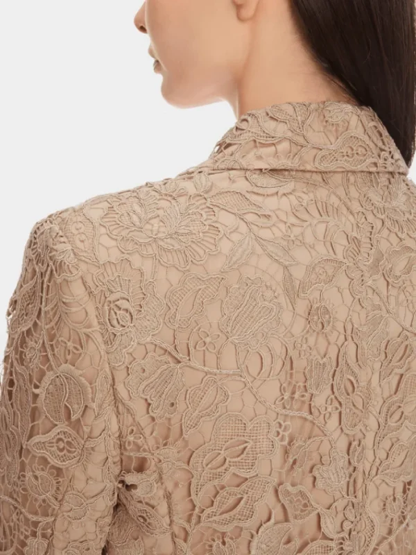 Marc Cain Glam Coats And Jackets | Party Wear^Guipure Lace Blazer In Shiny Sand XG 34.04 W12 COL 625