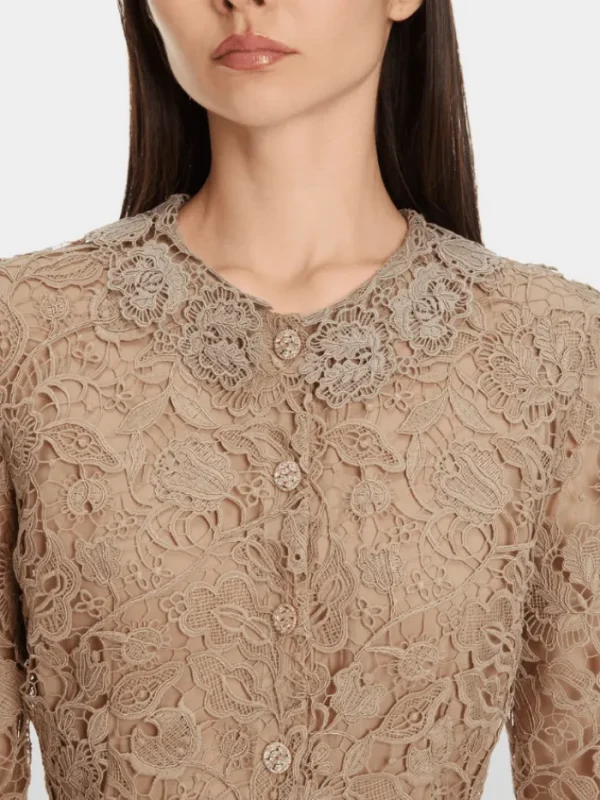 Marc Cain Glam Dresses | Party Wear^Guipure Lace Dress In Shiny Sand XG 21.11 W12 COL 625