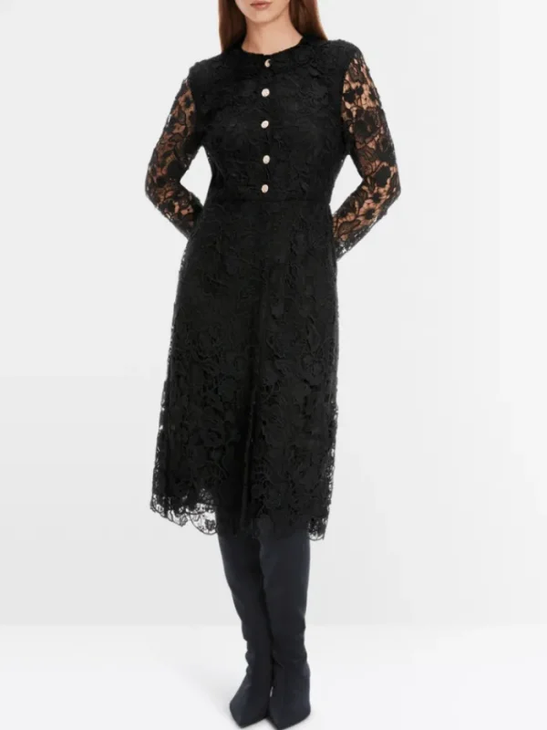 Marc Cain Glam Dresses | Party Wear^Guipure Lace Dress In Black XG 21.11 W12 COL 900