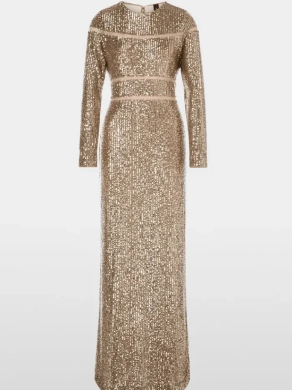 Marc Cain Glam Dresses | Party Wear^Long Sequin Dress In Shiny Sand XG 21.14 W14 COL 625