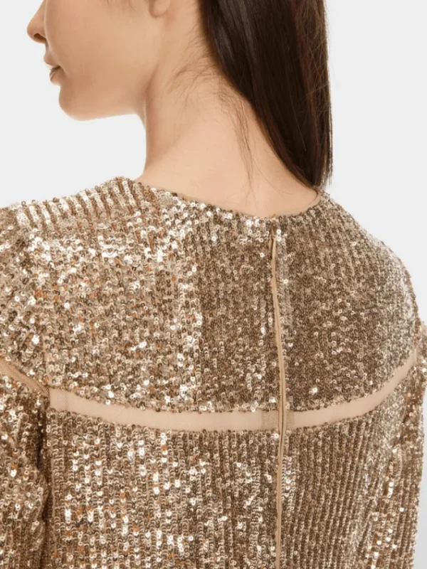 Marc Cain Glam Dresses | Party Wear^Long Sequin Dress In Shiny Sand XG 21.14 W14 COL 625