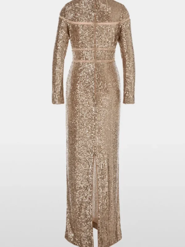 Marc Cain Glam Dresses | Party Wear^Long Sequin Dress In Shiny Sand XG 21.14 W14 COL 625