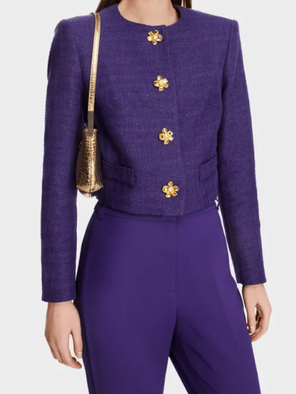 Marc Cain Glam Coats And Jackets | Gifts Under £250^Short Jacket In Deep Purple With Decorative Buttons XG
