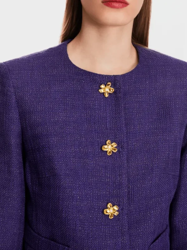 Marc Cain Glam Coats And Jackets | Gifts Under £250^Short Jacket In Deep Purple With Decorative Buttons XG
