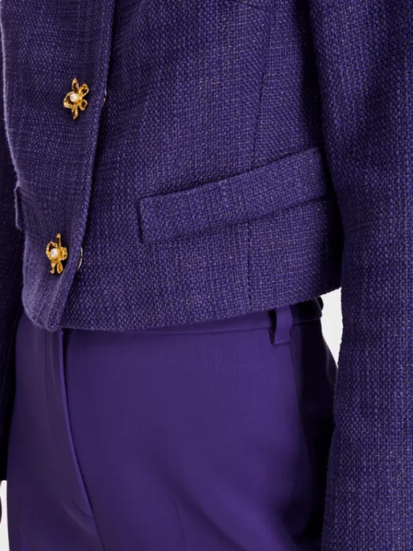 Marc Cain Glam Coats And Jackets | Gifts Under £250^Short Jacket In Deep Purple With Decorative Buttons XG