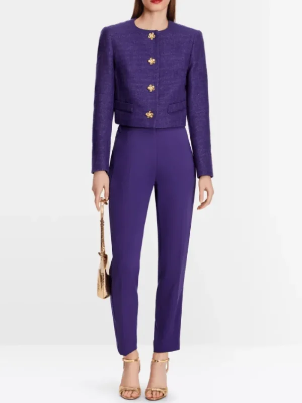 Marc Cain Glam Coats And Jackets | Gifts Under £250^Short Jacket In Deep Purple With Decorative Buttons XG