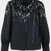 Marc Cain Glam Party Wear | Tops^Women's Blouse With Crystals YG 51.01 W01 COL 801