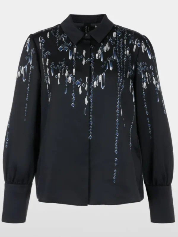 Marc Cain Glam Party Wear | Tops^Women's Blouse With Crystals YG 51.01 W01 COL 801