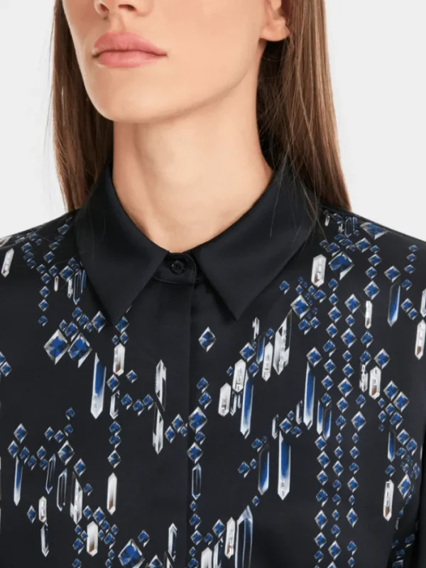 Marc Cain Glam Party Wear | Tops^Women's Blouse With Crystals YG 51.01 W01 COL 801