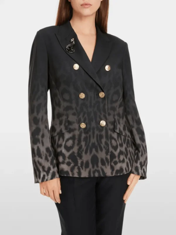 Marc Cain Glam Coats And Jackets | Party Wear^Women's Double Breasted Leopard Print Blazer XG 34.03 W