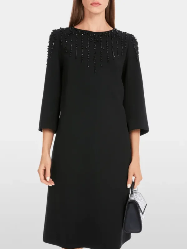 Marc Cain Glam Dresses | Party Wear^Women's Dress In Black With Crystals YG 21.10 W05 Col 9