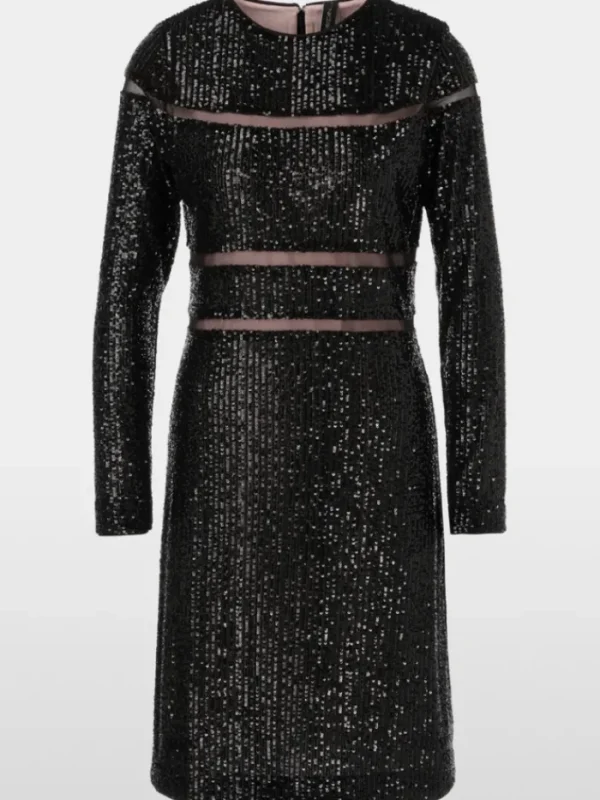 Marc Cain Glam Dresses | Party Wear^Women's Sequinned Dress In Black XG 21.13 W14 Col 900
