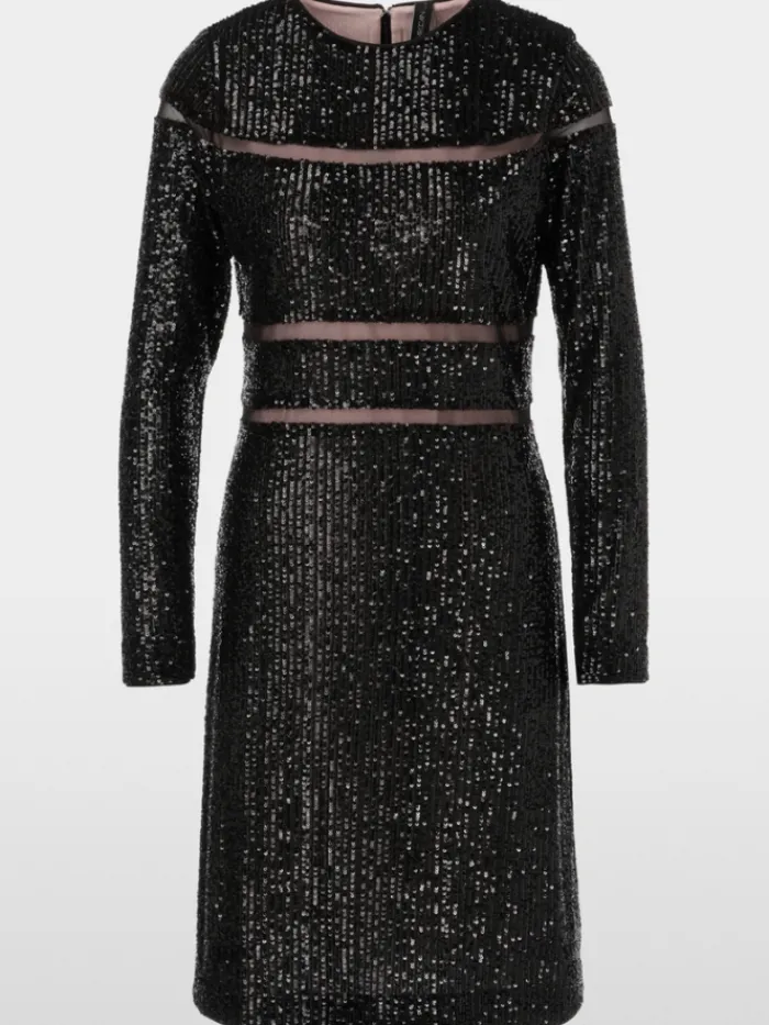 marc_cain_glam_womens_seq_0.webp Marc Cain Glam Dresses | Party Wear^Women's Sequinned Dress In Black XG 21.13 W14 Col 900