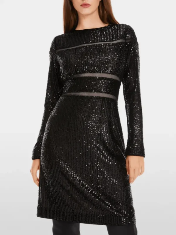 Marc Cain Glam Dresses | Party Wear^Women's Sequinned Dress In Black XG 21.13 W14 Col 900