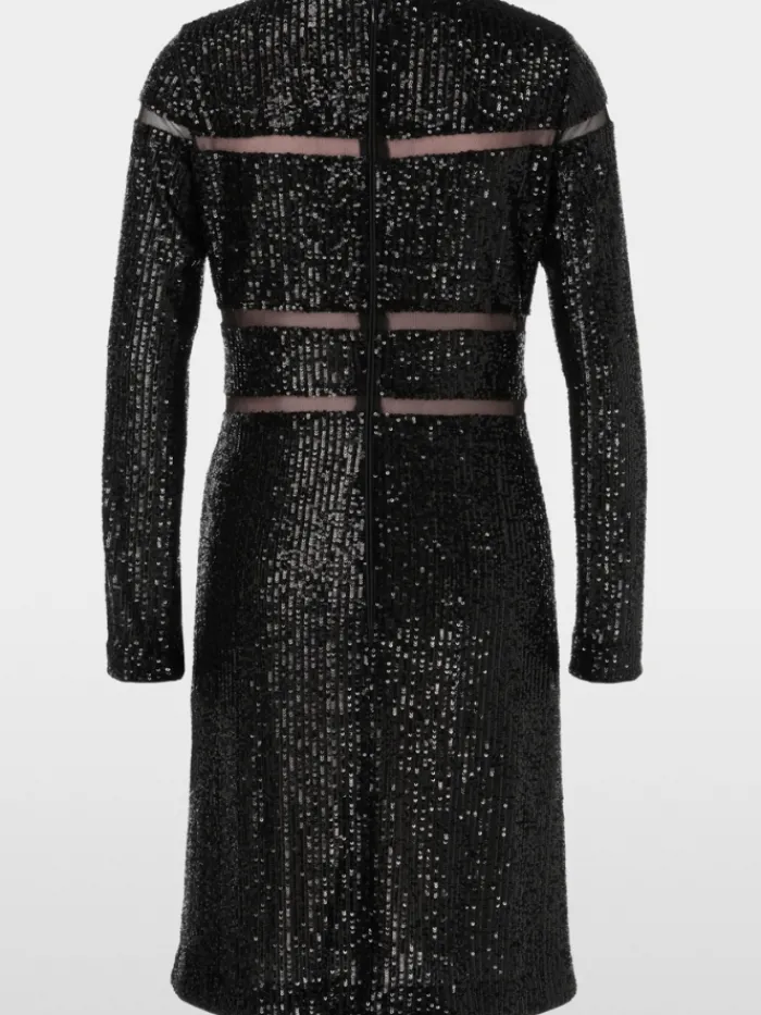 marc_cain_glam_womens_seq_8.webp Marc Cain Glam Dresses | Party Wear^Women's Sequinned Dress In Black XG 21.13 W14 Col 900