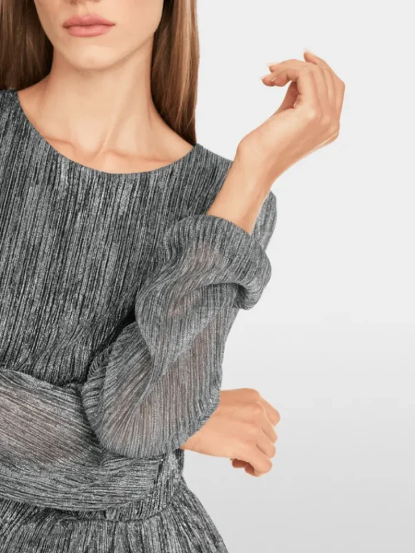 Marc Cain Glam Dresses | Gifts Under £250^Women's Silver Dress In Metallic Jersey YG 21.06 J01 Co