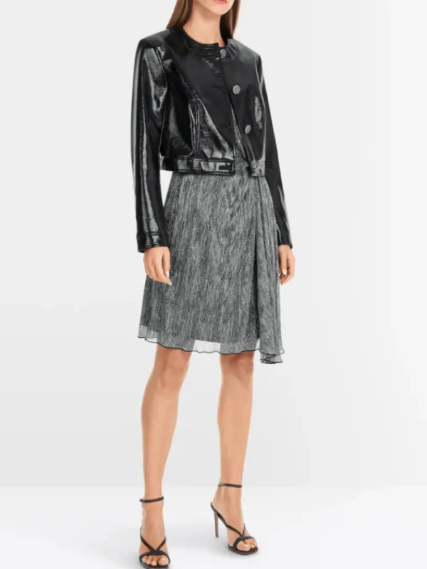 Marc Cain Glam Dresses | Gifts Under £250^Women's Silver Dress In Metallic Jersey YG 21.06 J01 Co