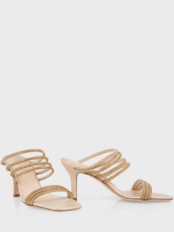 Marc Cain Footwear | Footwear^Heeled Sparkly Gold Sandals UB SG.11 Z07 COL 144