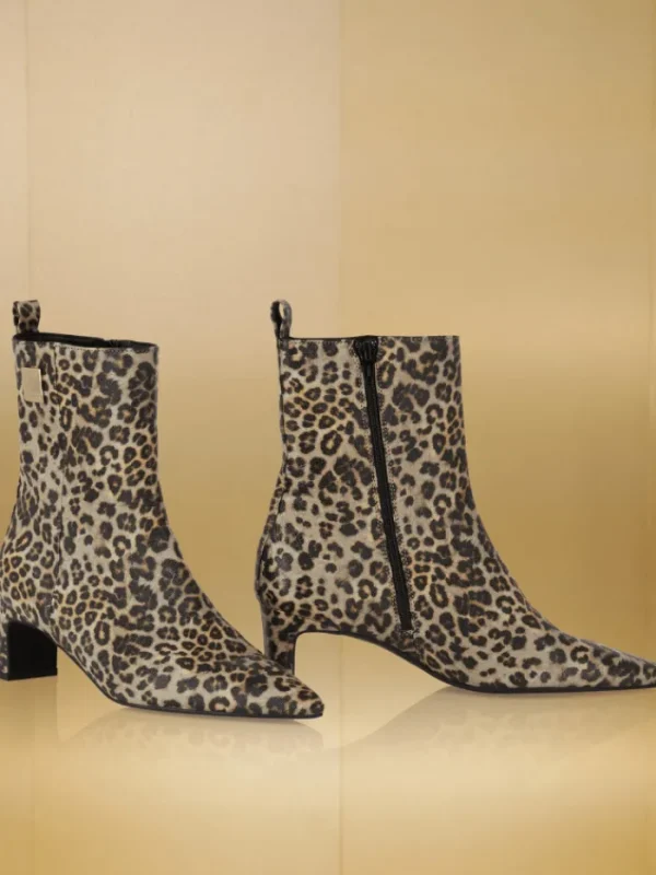 Marc Cain Footwear | Footwear^Leather Leopard Print Zip Ankle Boots Limited Edition 5J SB.