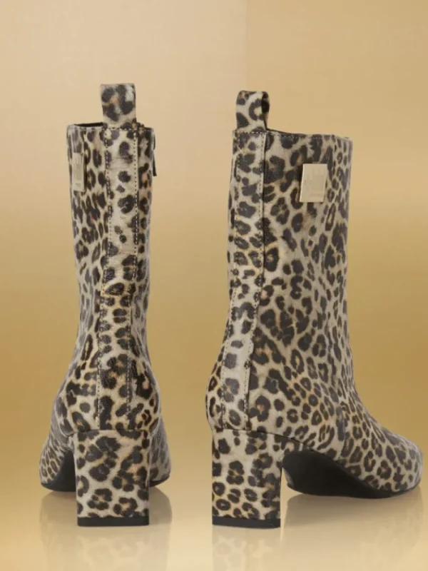 Marc Cain Footwear | Footwear^Leather Leopard Print Zip Ankle Boots Limited Edition 5J SB.
