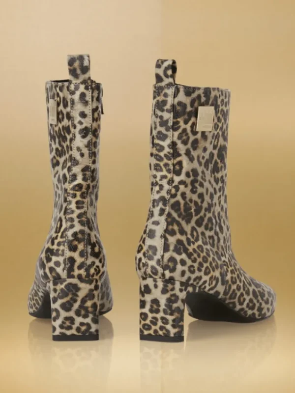 Marc Cain Footwear | Footwear^Leather Leopard Print Zip Ankle Boots Limited Edition 5J SB.
