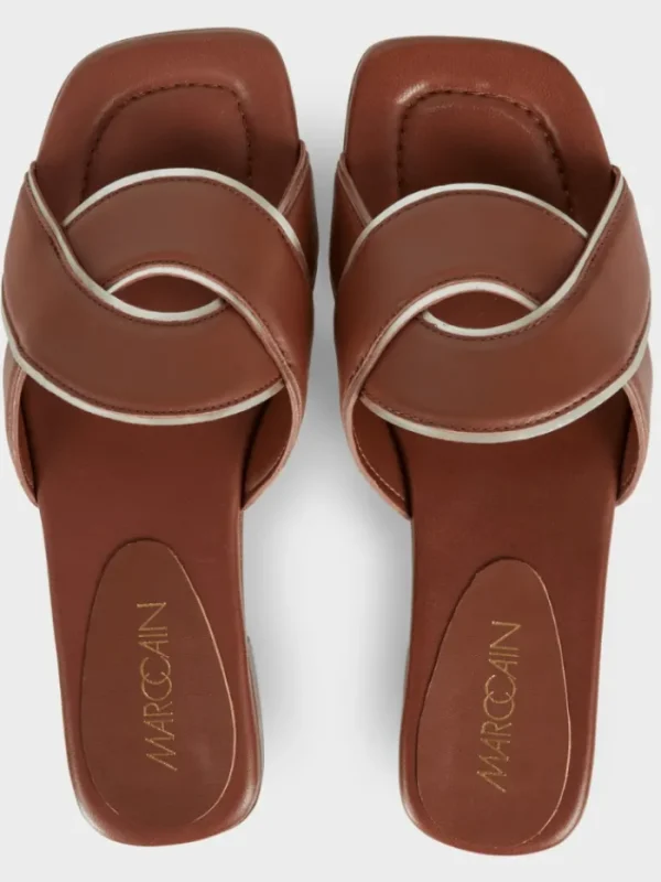 Marc Cain Footwear | Footwear^Mules With Braided Straps In Bright Ochre WB SG.13 L21 COL 4