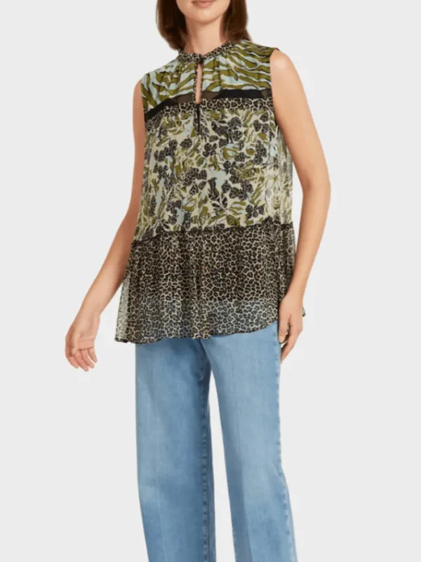 Marc Cain Sports Sweatshirts And T-Shirts | Tops^Animal Print Tiered Top US 56.02 W47 COL 501