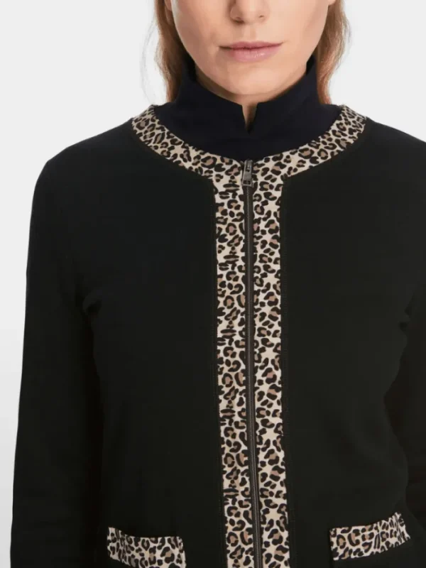 Marc Cain Sports Coats And Jackets | Gifts Under £250^Black Zip Up Jacket In Cotton Rib XS 31.10 J55 COL 90