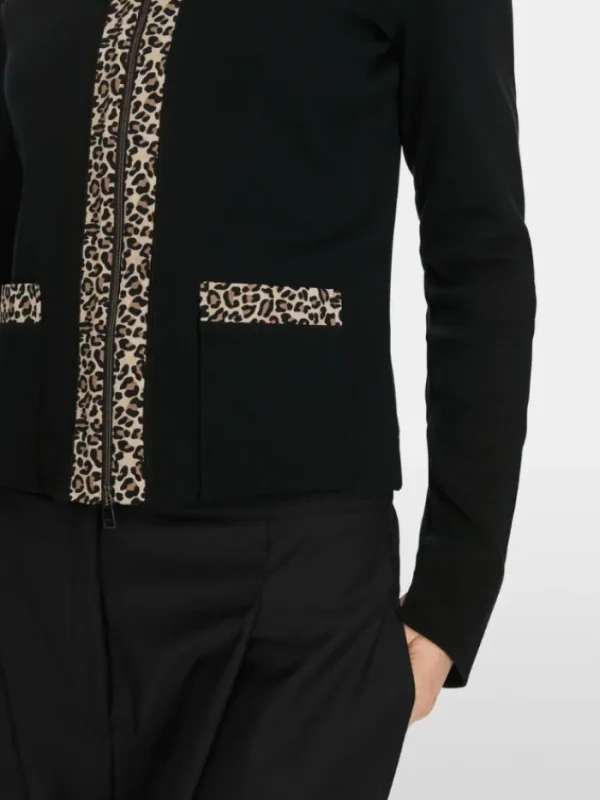 Marc Cain Sports Coats And Jackets | Gifts Under £250^Black Zip Up Jacket In Cotton Rib XS 31.10 J55 COL 90