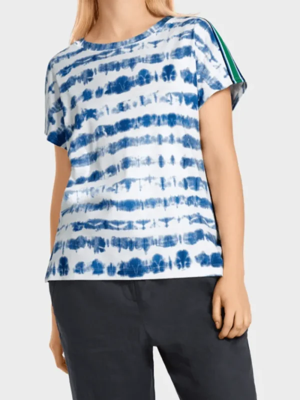 Marc Cain Sports Sweatshirts And T-Shirts | Tops^Blue Batik Printed Top US 48.50 J26 COL 395