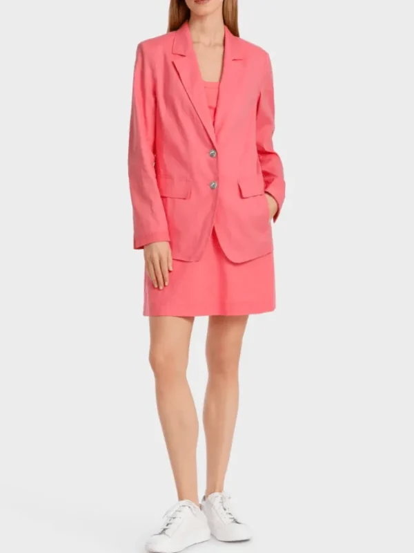 Marc Cain Sports Coats And Jackets | Gifts Under £250^Creased Look Blazer In Light Neon Coral Red WS 34.12