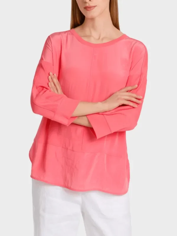 Marc Cain Sports Tops | Gifts Under £100^Layered Blouse In Light Neon Red WS 55.10 J67 COL 238