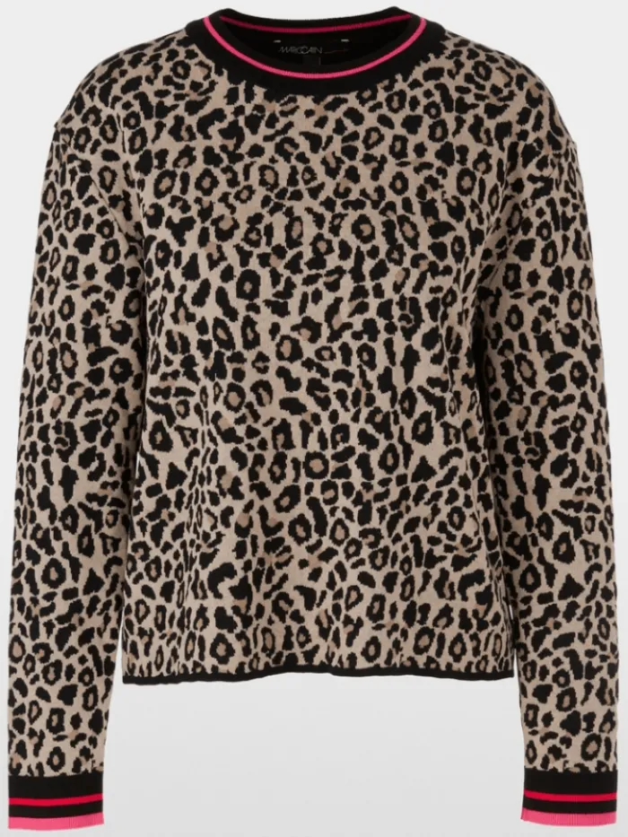 marc_cain_sports_leopard__0.webp Marc Cain Sports Knitwear | Gifts Under £250^Leopard Print Design Jumper XS 41.36 M32 Col 117