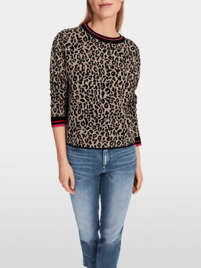 marc_cain_sports_leopard__1.webp Marc Cain Sports Knitwear | Gifts Under £250^Leopard Print Design Jumper XS 41.36 M32 Col 117