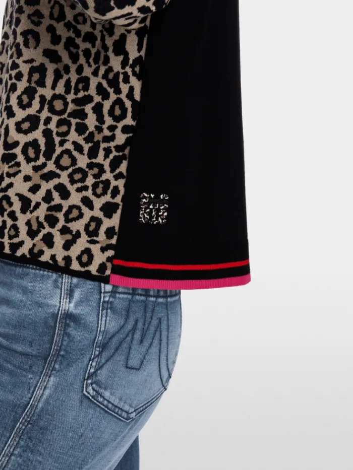 marc_cain_sports_leopard__6.webp Marc Cain Sports Knitwear | Gifts Under £250^Leopard Print Design Jumper XS 41.36 M32 Col 117