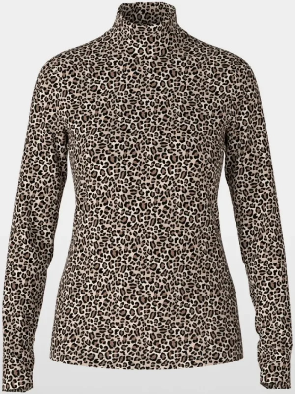 Marc Cain Sports Knitwear | Gifts Under £250^Long Sleeved Turtleneck Top In Leo Print XS 48.52 J36