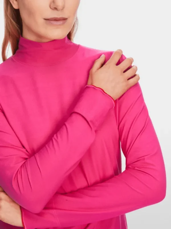 Marc Cain Sports Knitwear | Gifts Under £100^Long Sleeved Turtleneck Top In Pink XS 48.18 J18 Col