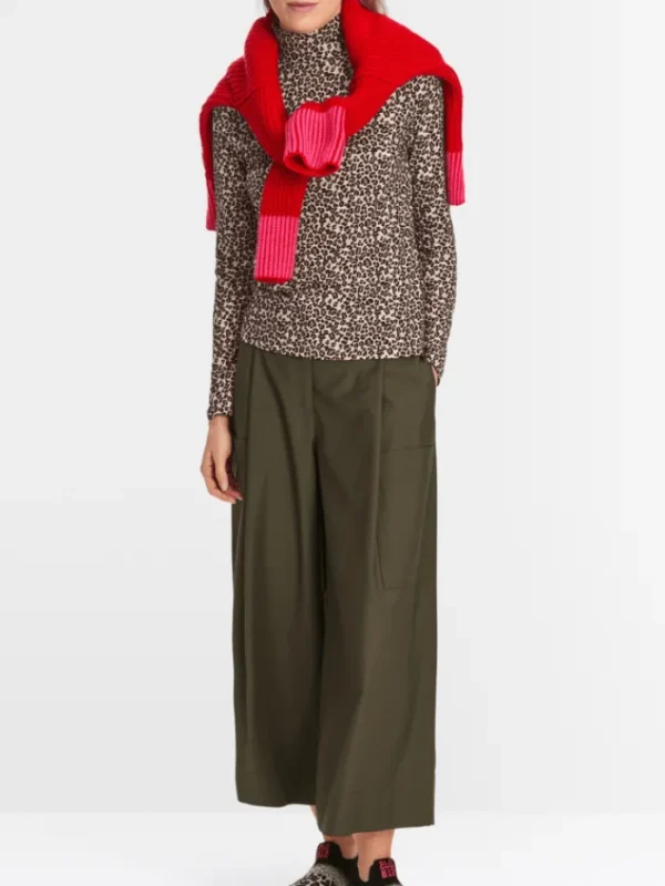 Marc Cain Sports Knitwear | Gifts Under £250^Long Sleeved Turtleneck Top In Leo Print XS 48.52 J36