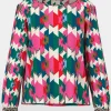 Marc Cain Sports Tops | Gifts Under £250^Patterned Raglan Blouse XS 51.09 W18 Col 244