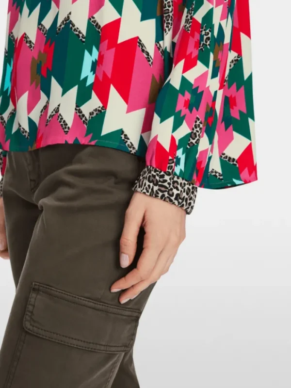 Marc Cain Sports Tops | Gifts Under £250^Patterned Raglan Blouse XS 51.09 W18 Col 244