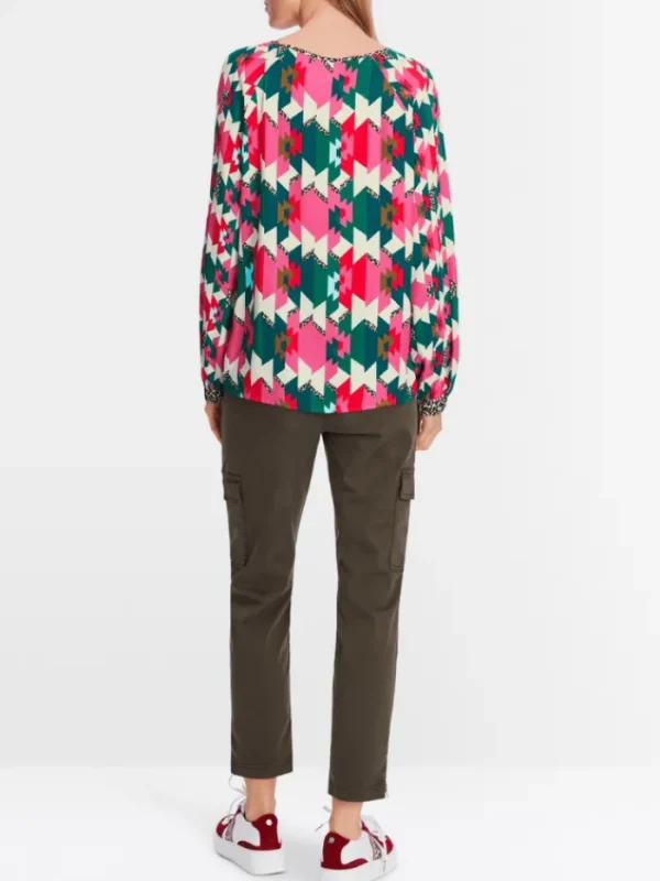 Marc Cain Sports Tops | Gifts Under £250^Patterned Raglan Blouse XS 51.09 W18 Col 244