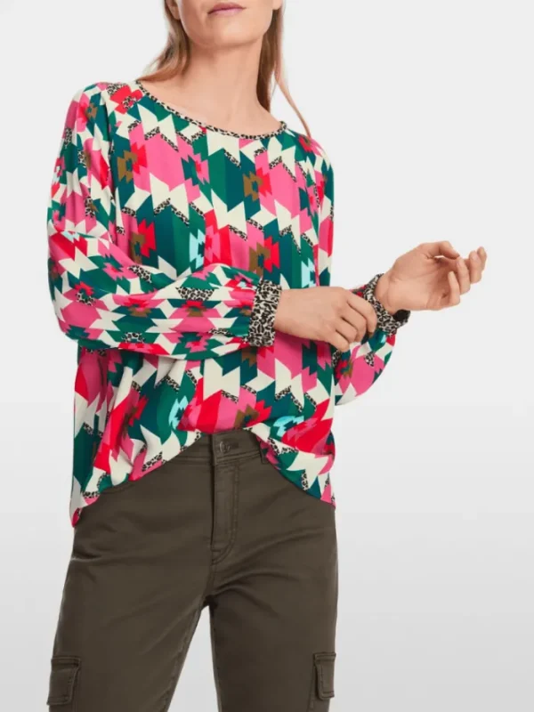 Marc Cain Sports Tops | Gifts Under £250^Patterned Raglan Blouse XS 51.09 W18 Col 244