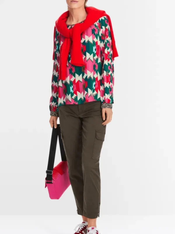 Marc Cain Sports Tops | Gifts Under £250^Patterned Raglan Blouse XS 51.09 W18 Col 244