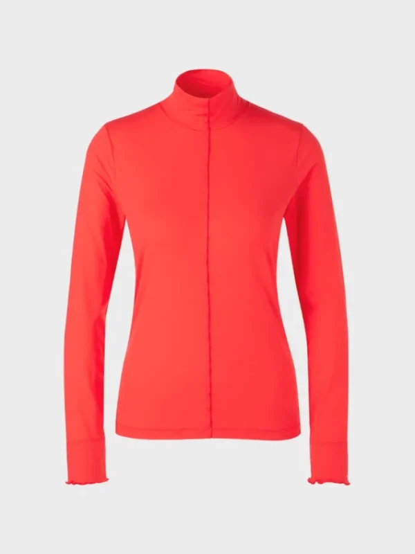Marc Cain Sports Tops | Gifts Under £50^Polo Neck Top in Campari Colour VS 48.27 J18 COL 278