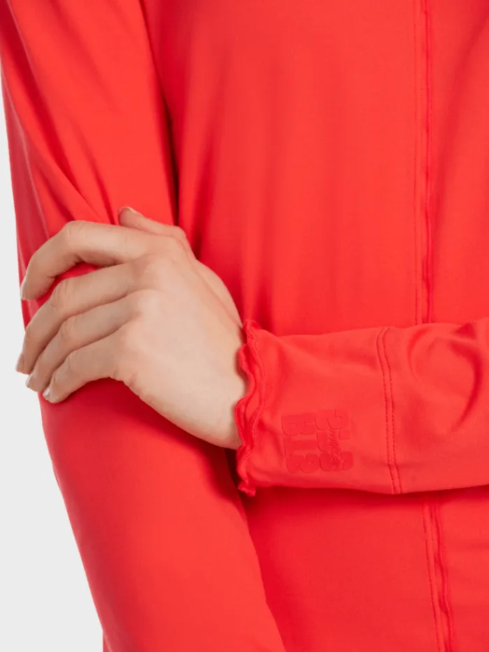 marc_cain_sports_polo_nec_2.webp Marc Cain Sports Tops | Gifts Under £50^Polo Neck Top in Campari Colour VS 48.27 J18 COL 278