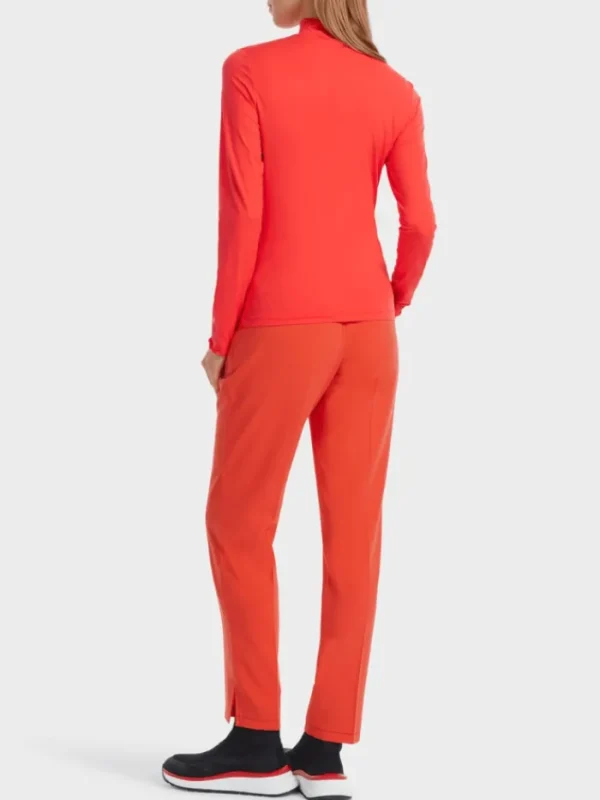 Marc Cain Sports Tops | Gifts Under £50^Polo Neck Top in Campari Colour VS 48.27 J18 COL 278