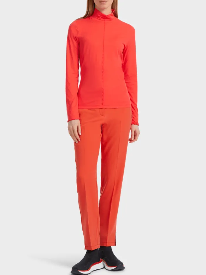 marc_cain_sports_polo_nec_4.webp Marc Cain Sports Tops | Gifts Under £50^Polo Neck Top in Campari Colour VS 48.27 J18 COL 278