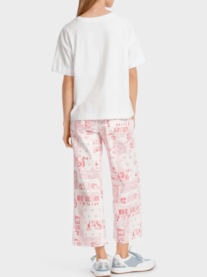 marc_cain_sports_white_t__4.webp Marc Cain Sports Tops | T-Shirts^White T Shirt With Eyelet Embroidery WS 48.01 J74 COL